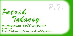 patrik takacsy business card
